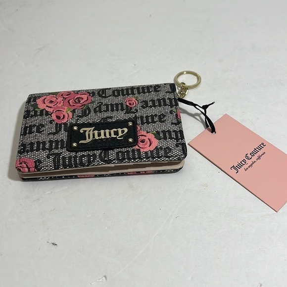 Juicy Couture New NWT Pink Blossom Forget Me Not Keychain Credit Card Ho… - Picture 3 of 7